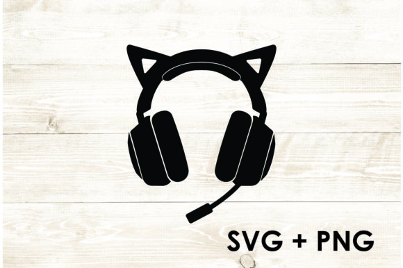 Cat Kitty Headset Gamer Gaming SVG for Crafts Graphics