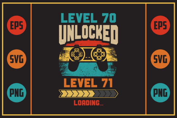 Gaming Retro Design - Level 70 Graphics for Crafts
